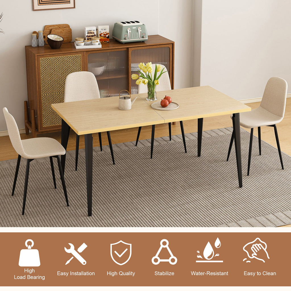 63-inch Farmhouse Industrial Dining Table Set
