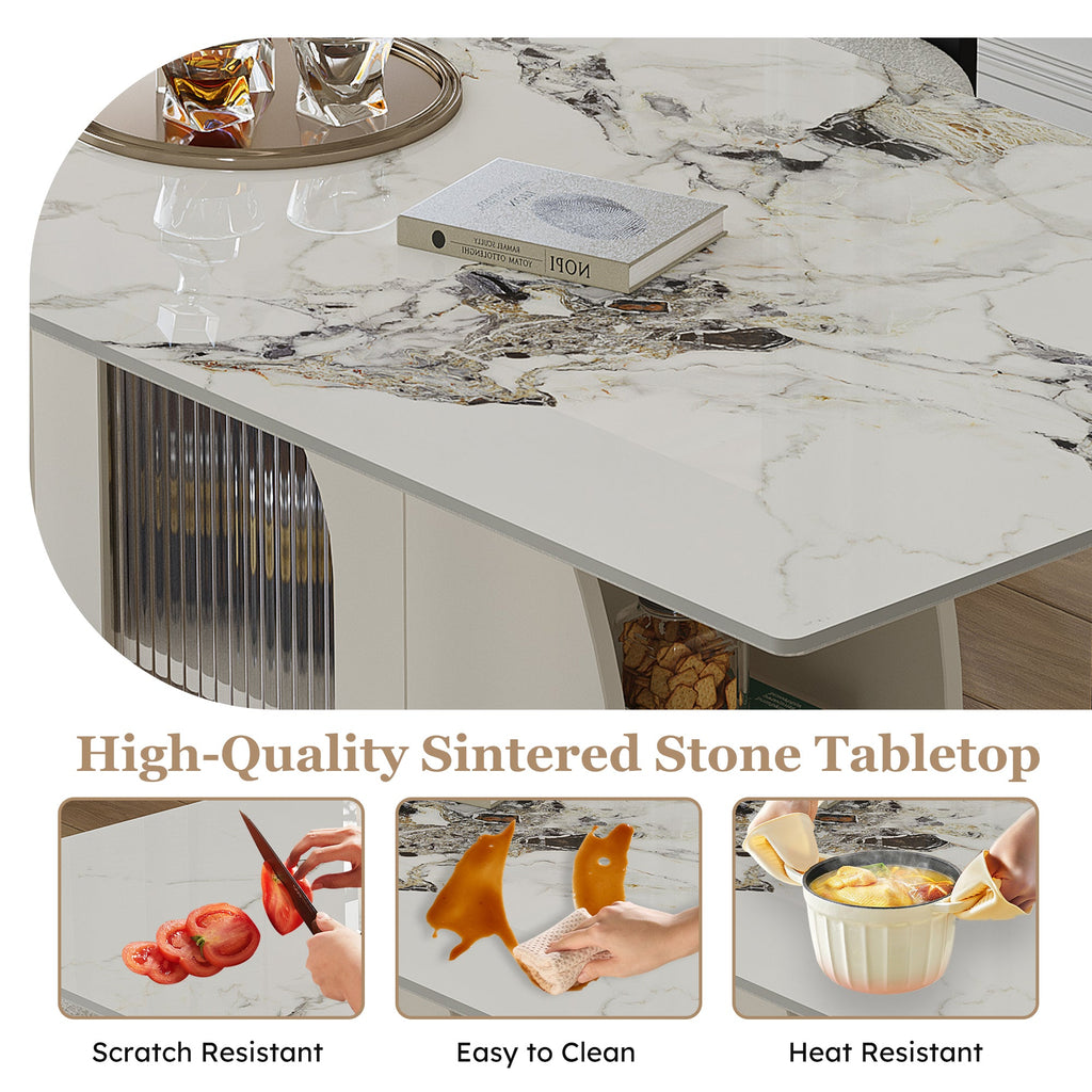 63' Modern Dining Table for 4-6 People