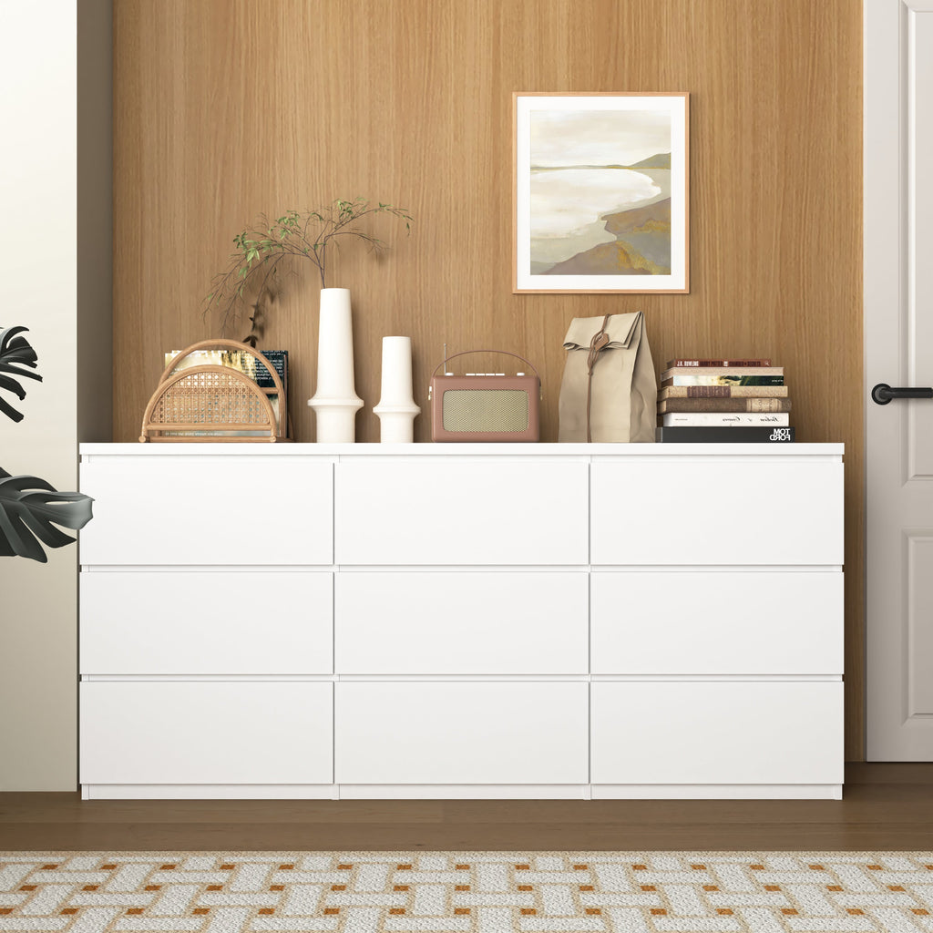 White 9 Drawer Cabinet for Bedroom