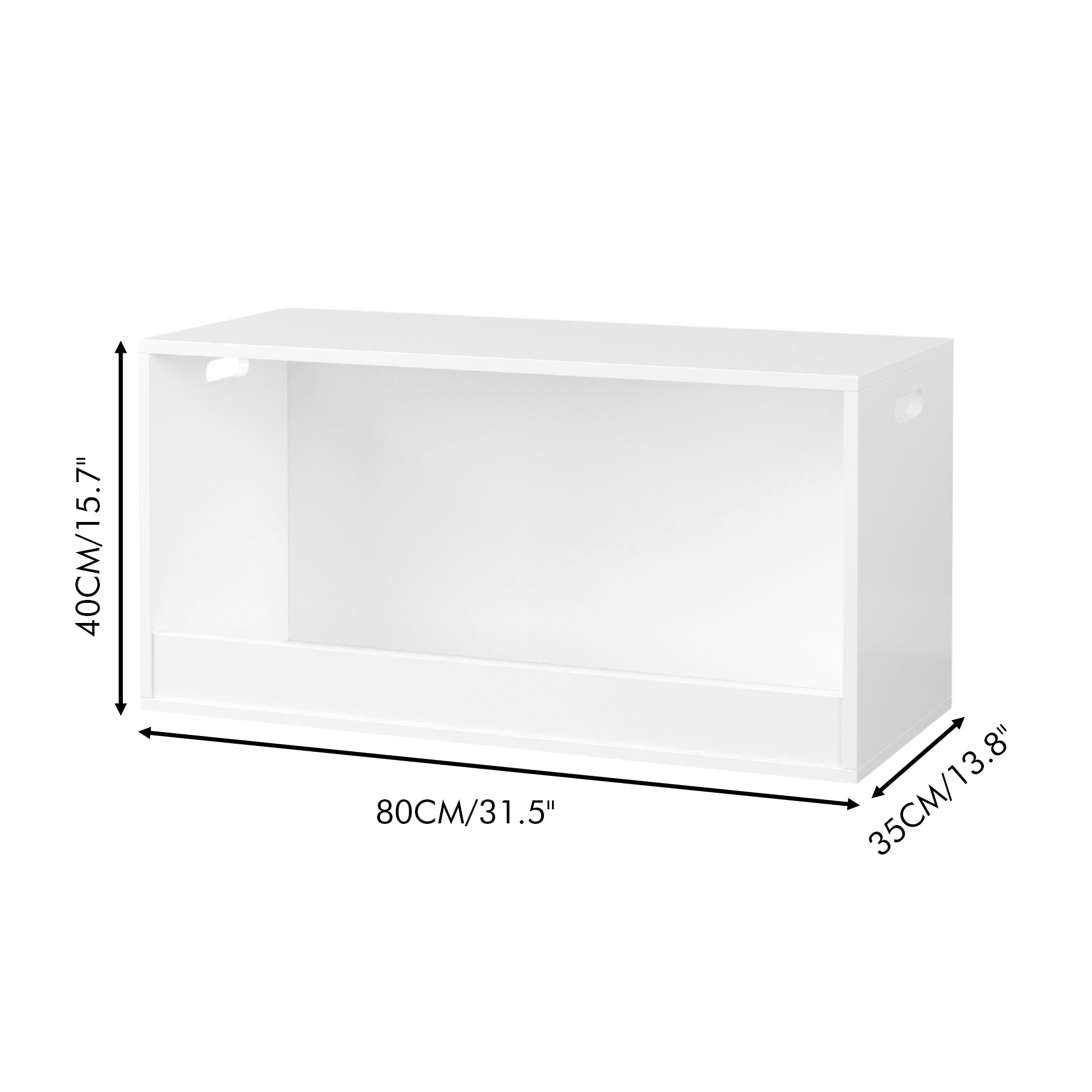 White Wooden Open Toy Storage Box for Kids