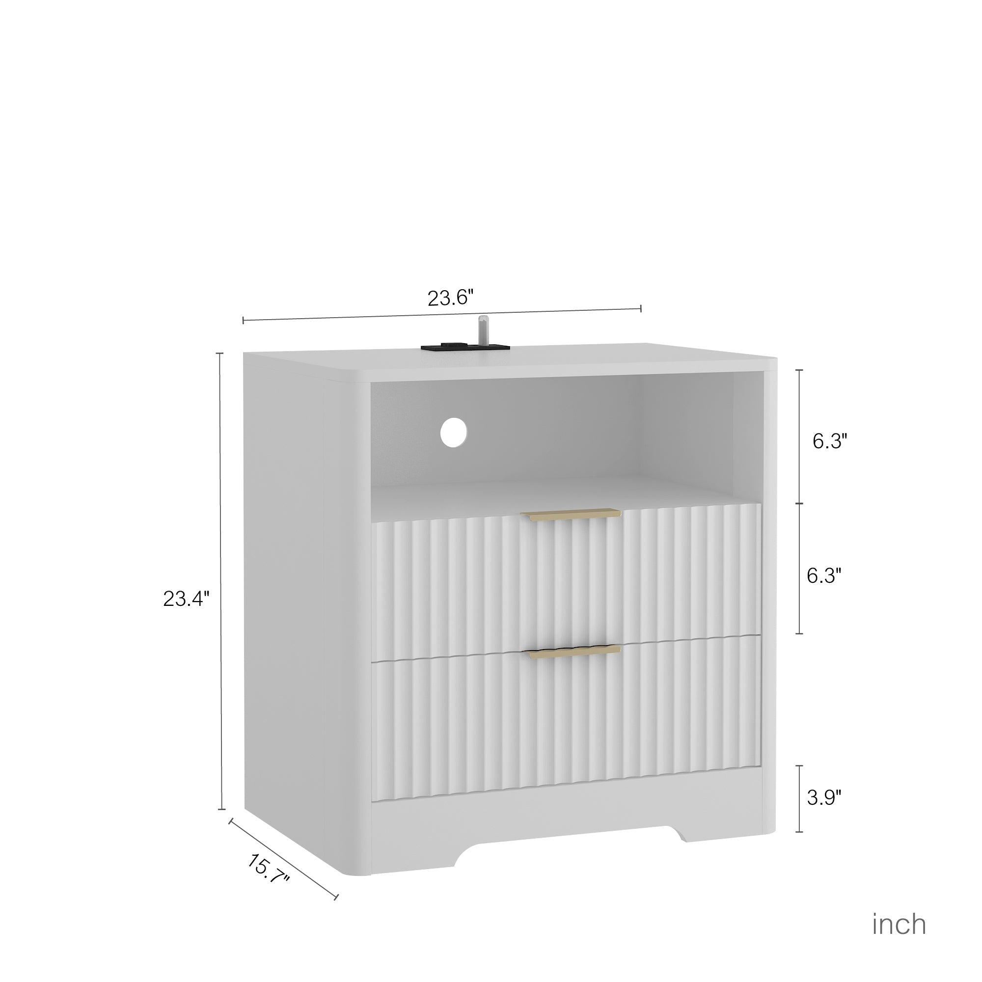 Smart Nightstand with Charging Station for Bedroom