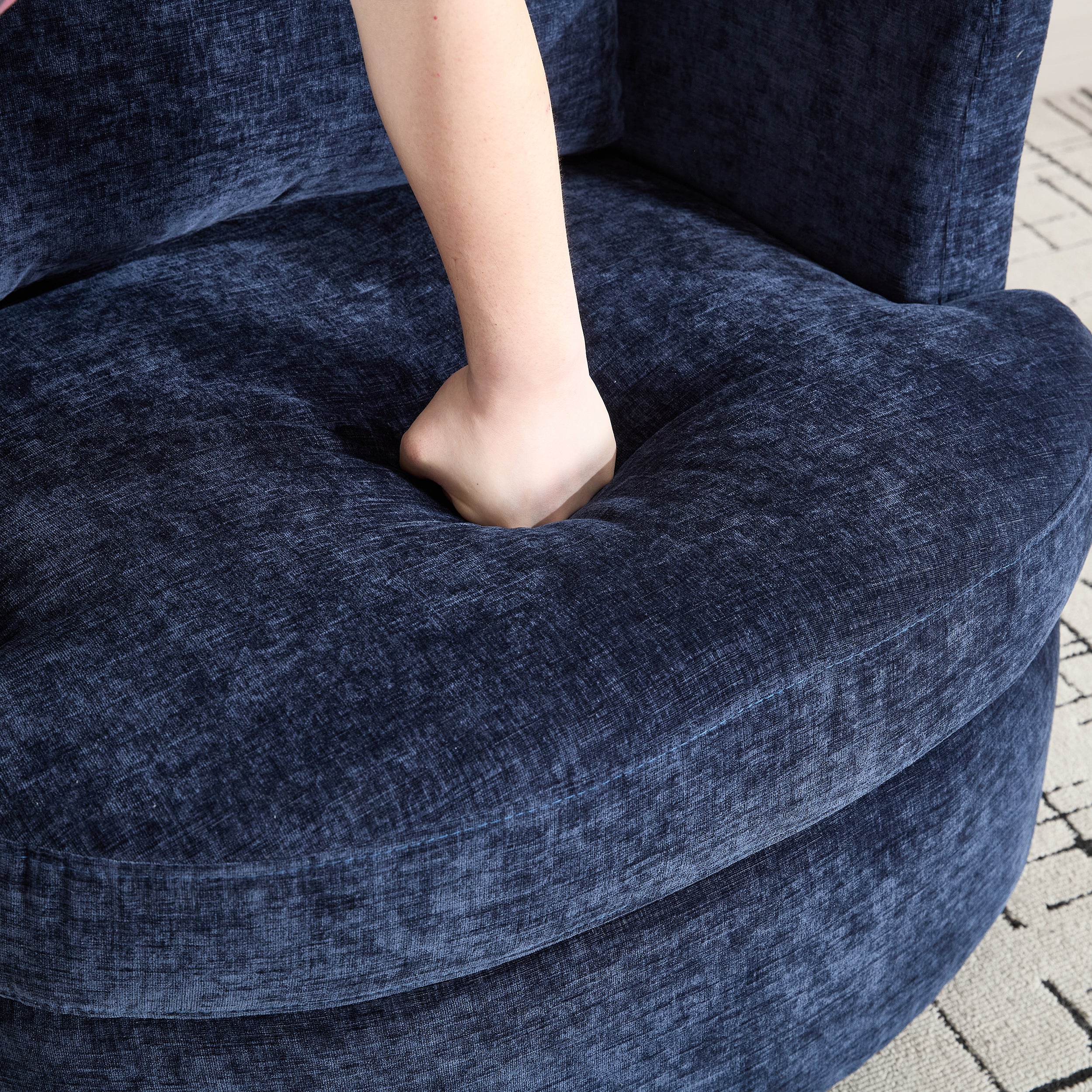 Swivel Chenille Fabric Sofa Chair