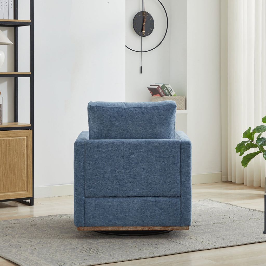 Modern Square Chenille Upholstered Swivel Accent Chair
