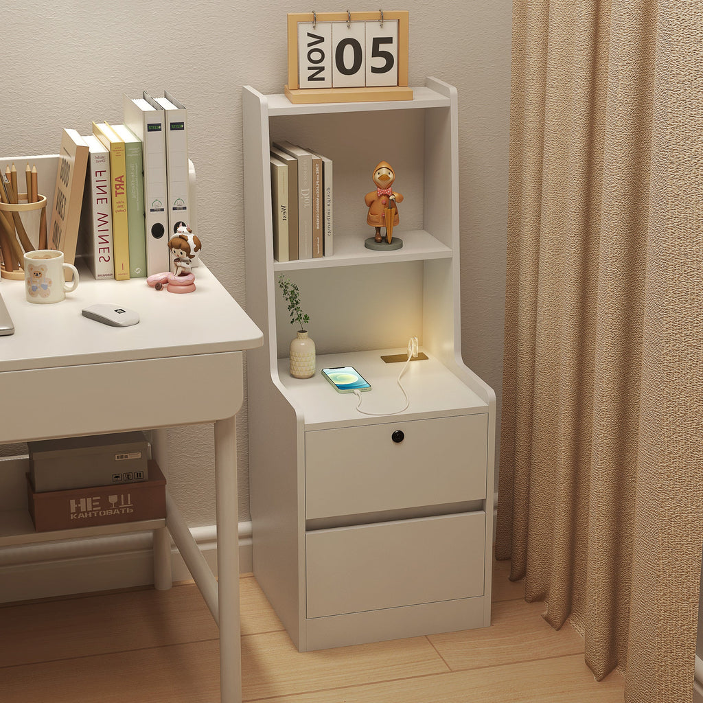 Modern Smart Nightstand with Charging Station