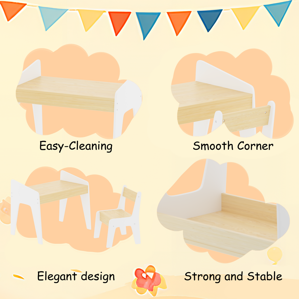 Kids Wooden Table Set with One Chair