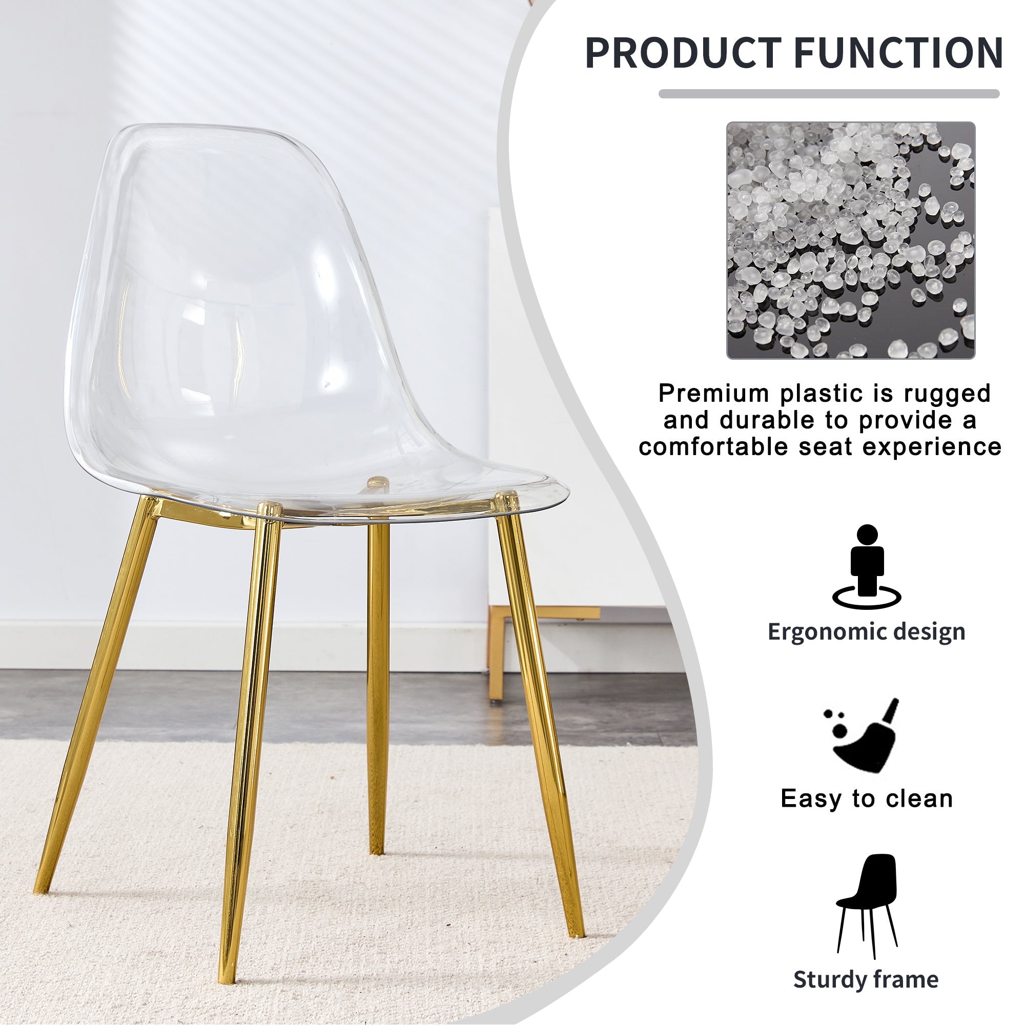 Modern Minimalist Transparent Metal Dining Chairs