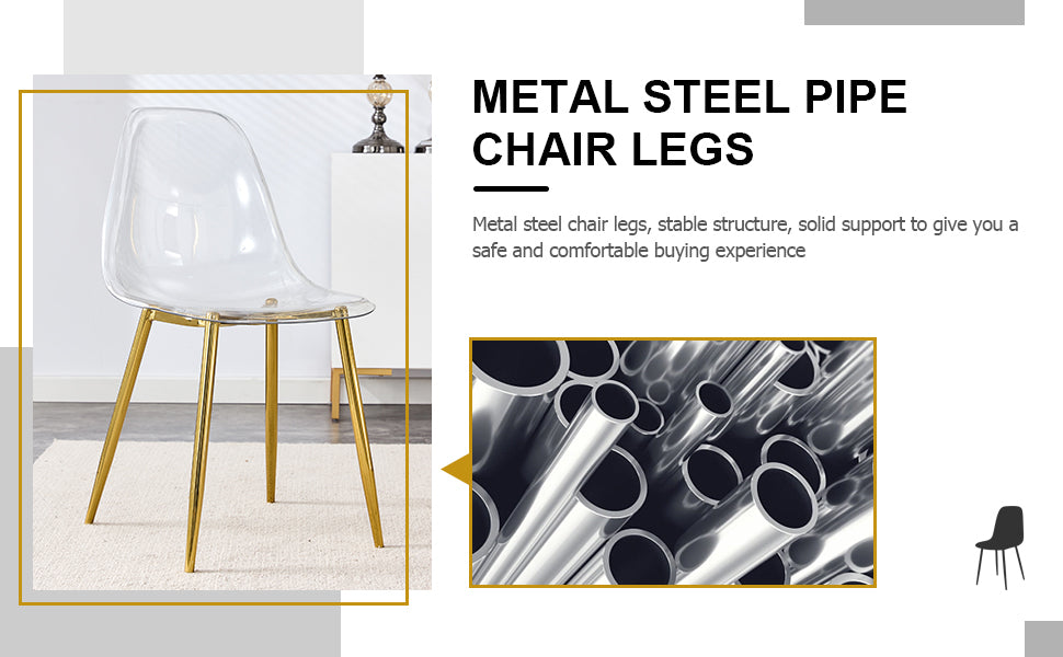 Modern Minimalist Transparent Metal Dining Chairs