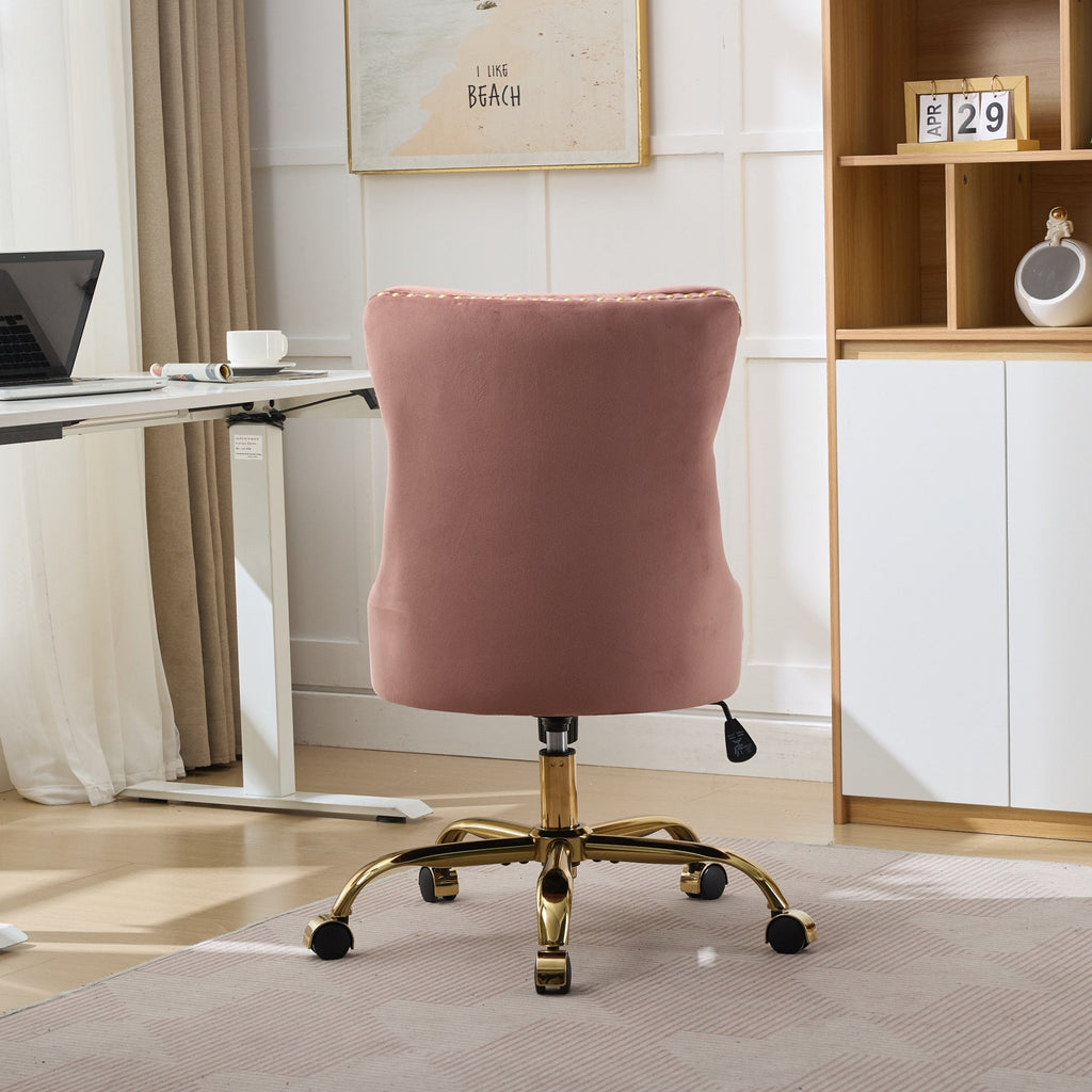 Modern Velvet Upholstered Tufted Button Home Office Chair