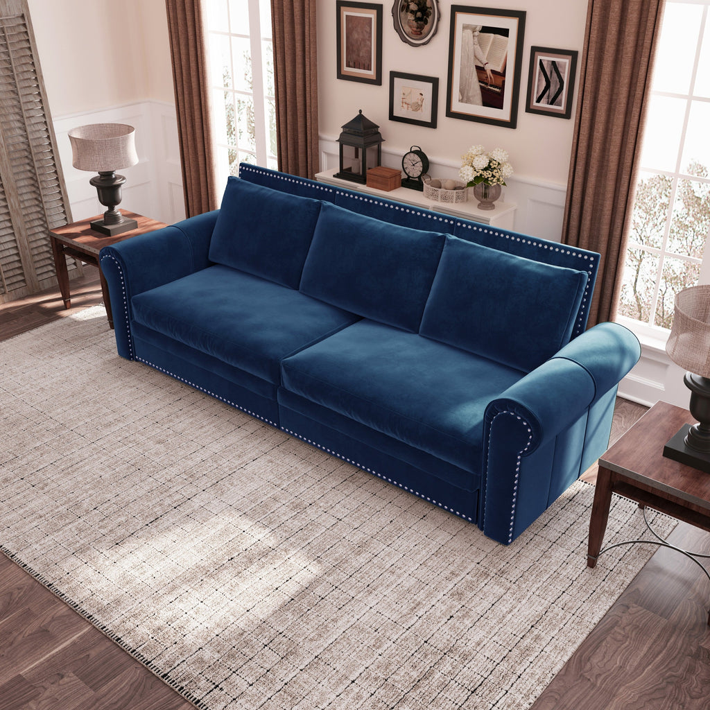 93.7' King Velvet Convertible Sleeper Sofa
