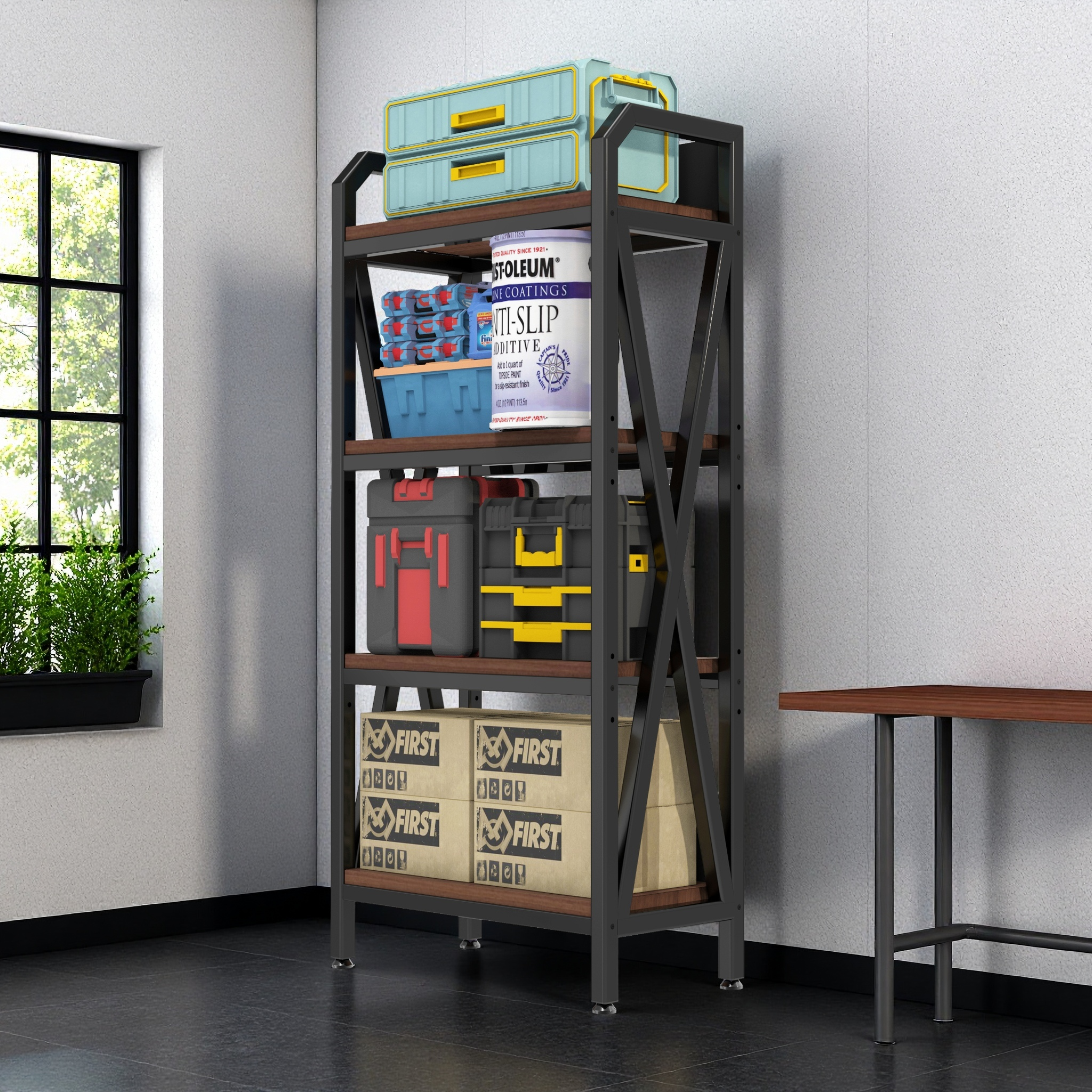 56.30'' Kitchen Rack 4-Level Storage Shelves
