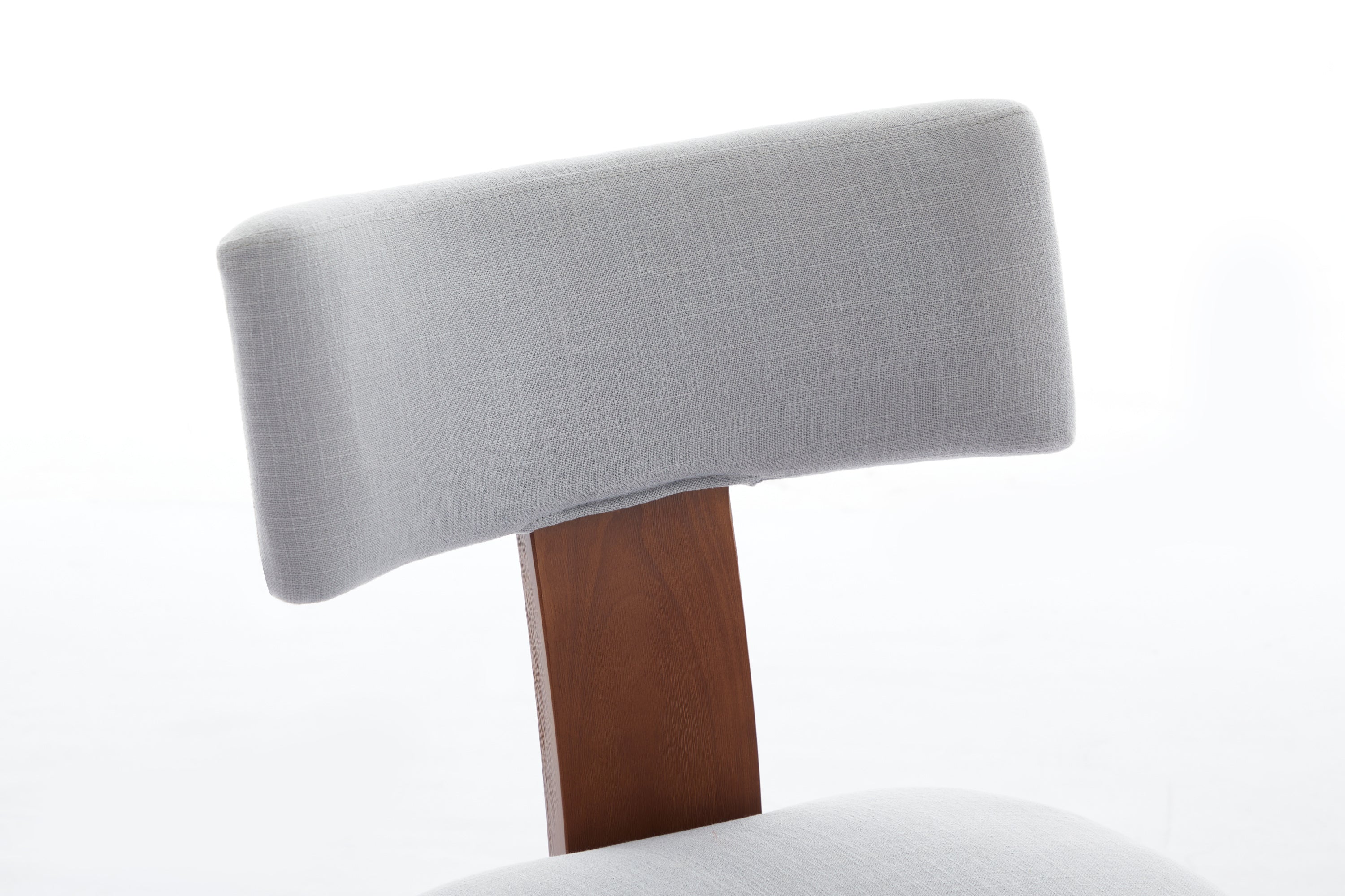 2Pcs  Modern Armless Dining Chairs With Curved Wingback and Solid Wooden Legs