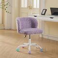Artificial Rabbit Hair Adjustable Office Chair with Metal Base