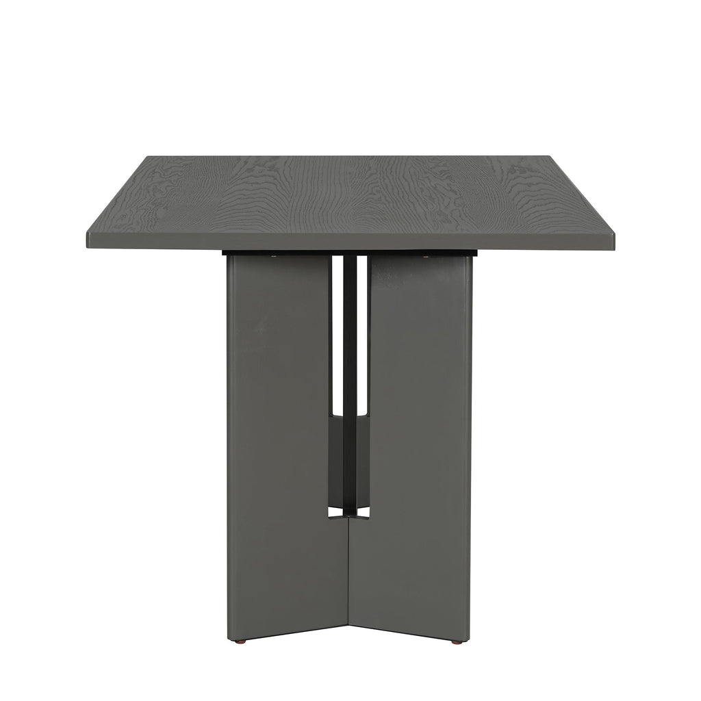 Farmhouse Dining Table Set with 6 Upholstered Chairs