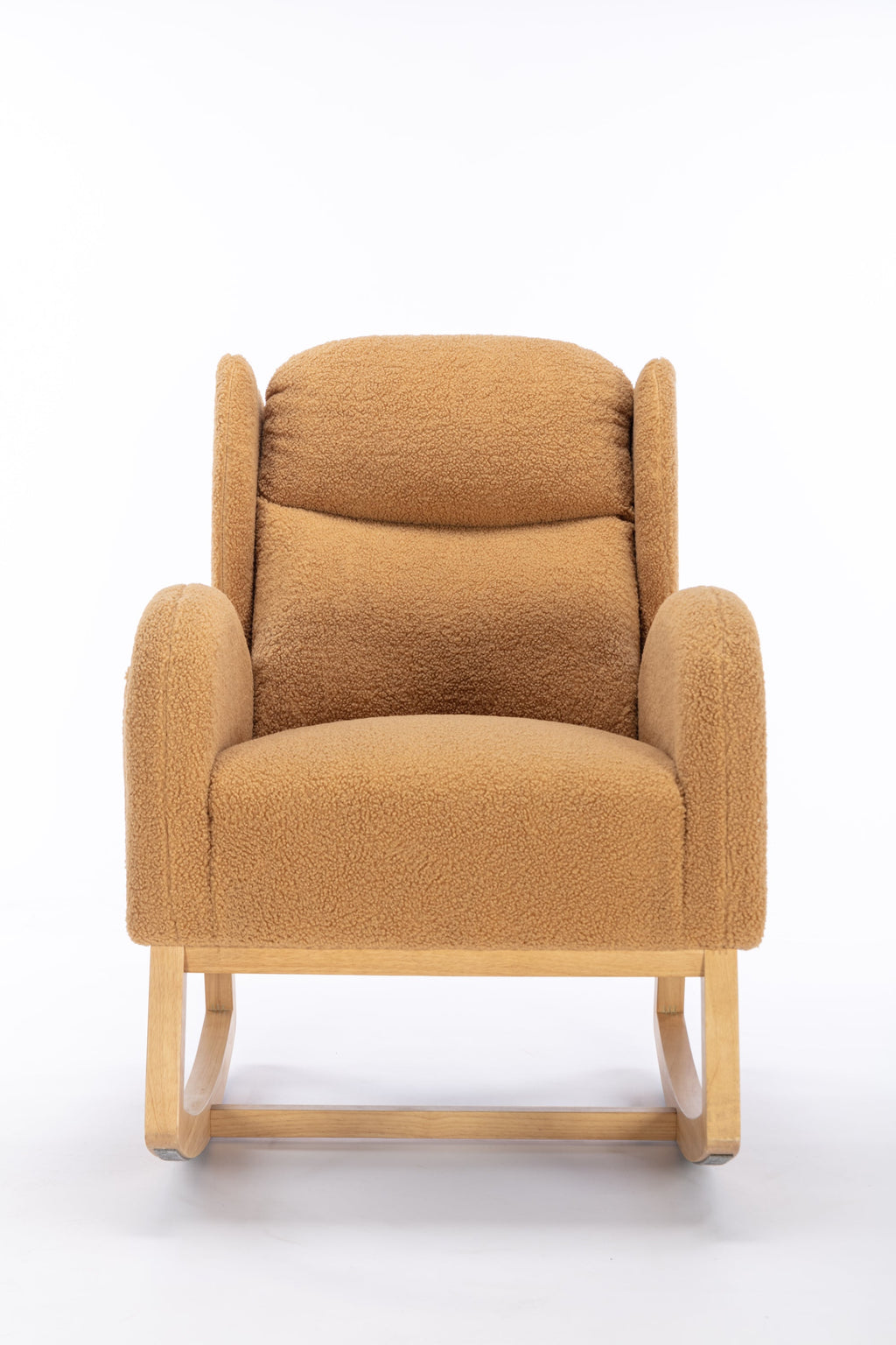 Teddy Fabric Rocking Chair with Packet Wood Legs