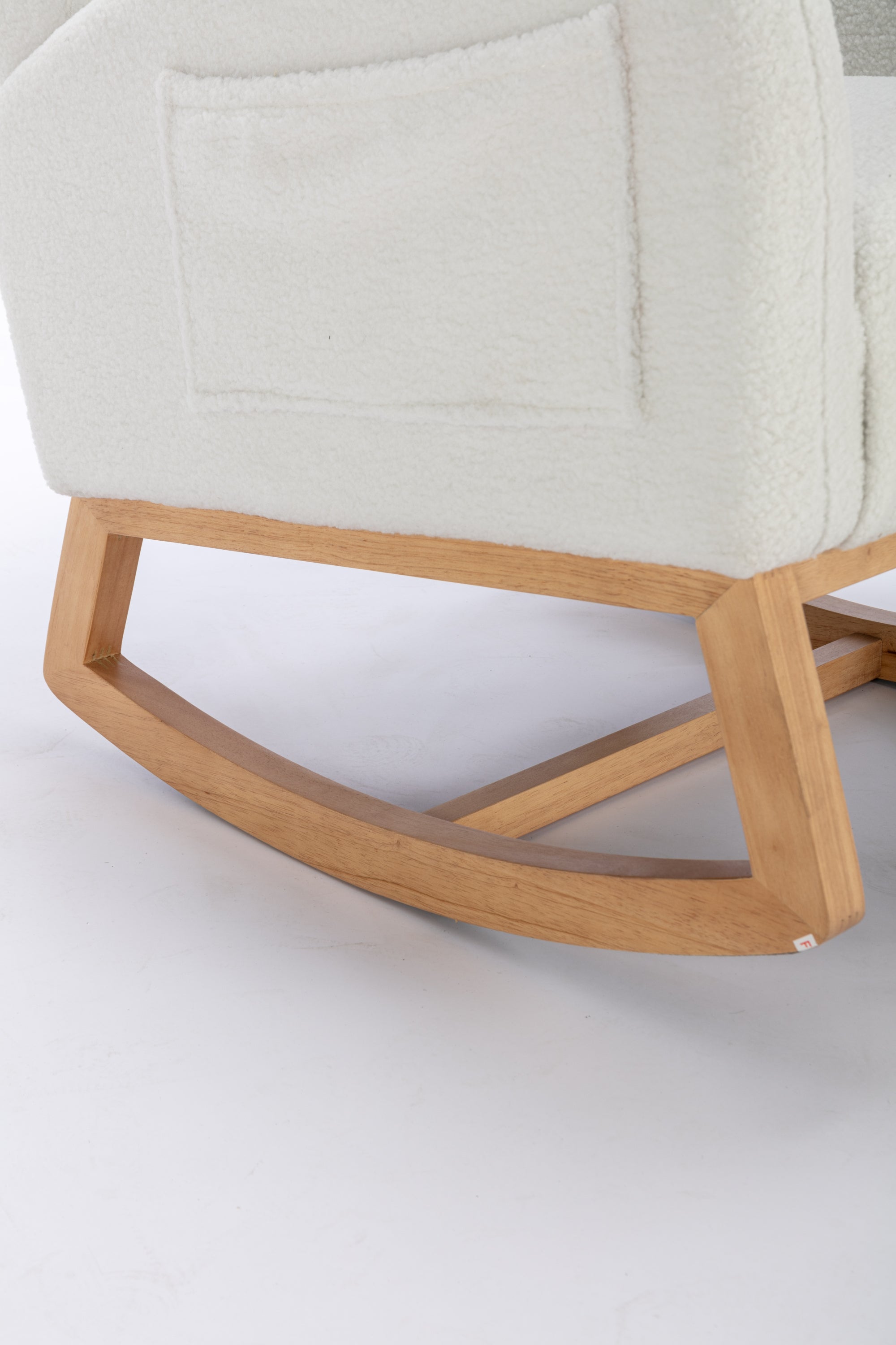 Teddy Fabric Rocking Chair with Packet Wood Legs