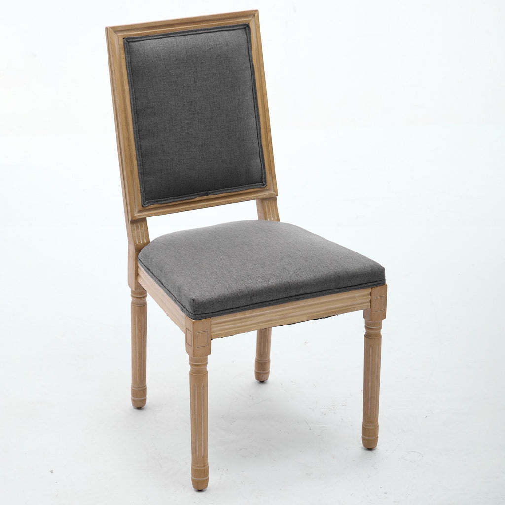 French Louis Dining Chairs with Square Backrest (Set of 2)