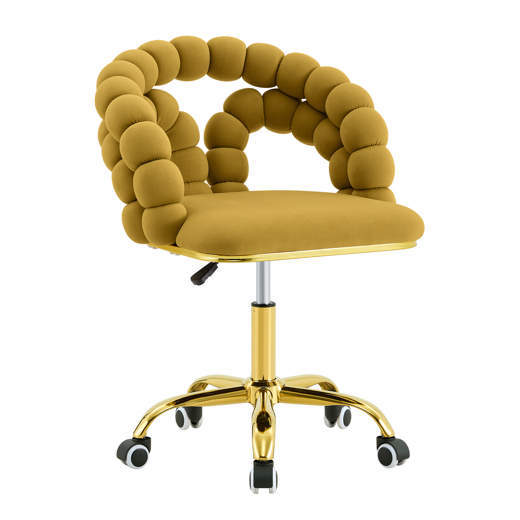 Coloful Modern Velvet Adjustable Swivel Desk Chair with Bubble Back