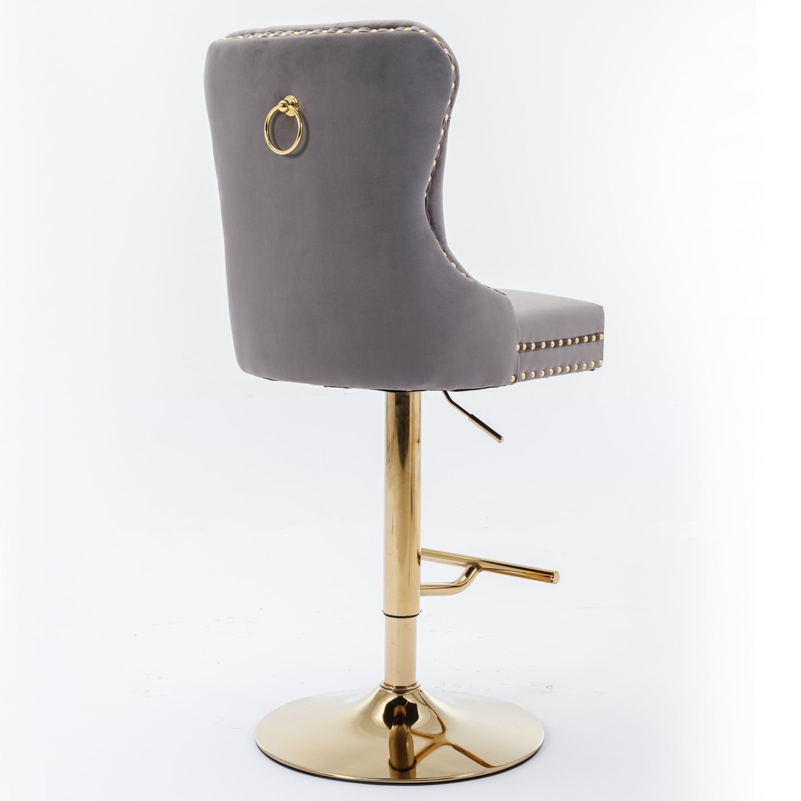Modern Upholstered Velvet Bar Stools (Set of 2)