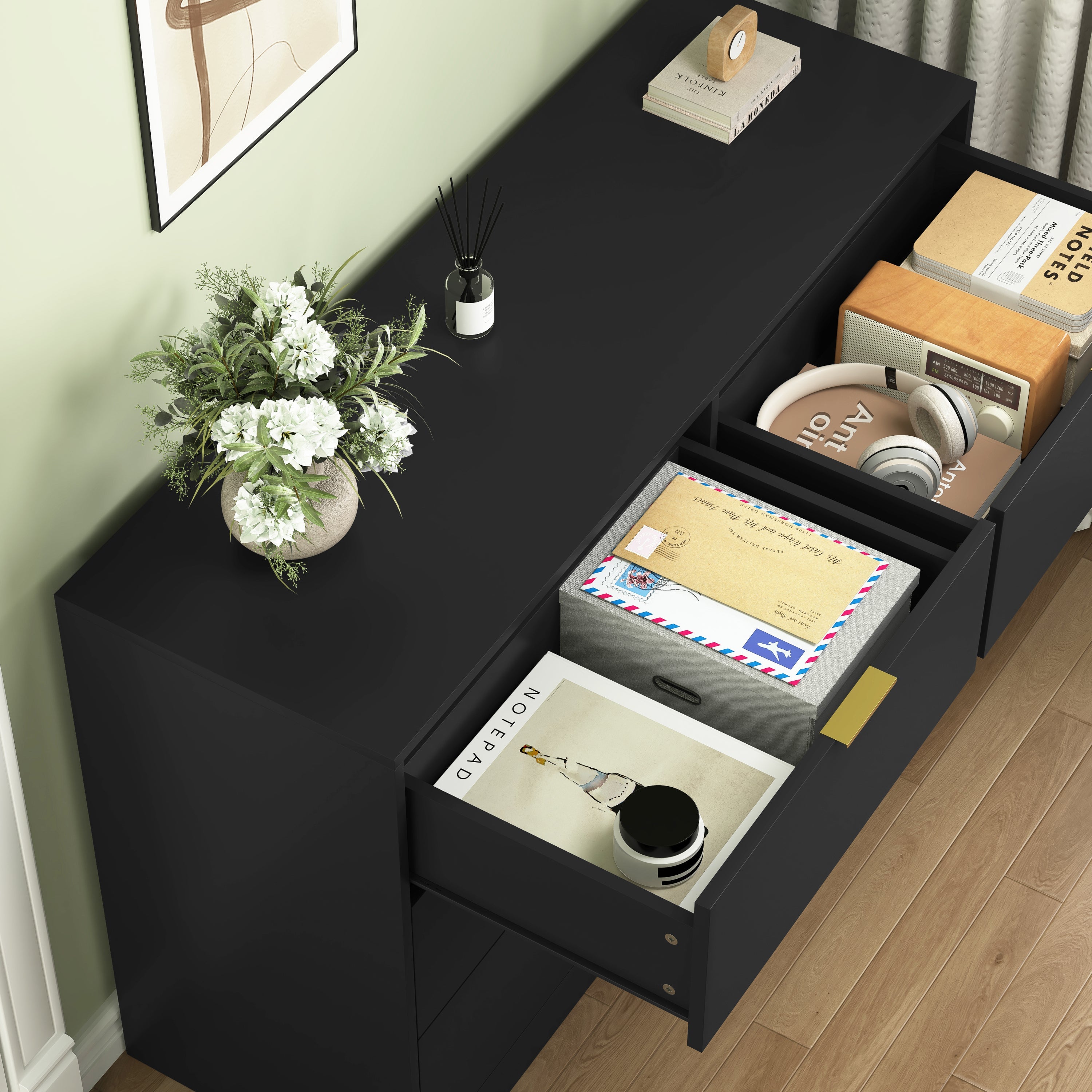 Modern 6-Drawer Dresser for Bedroom