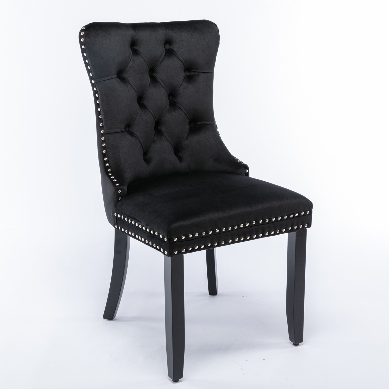 Modern High-end Tufted Solid Wood Velvet Dining Chair(Set of 2)