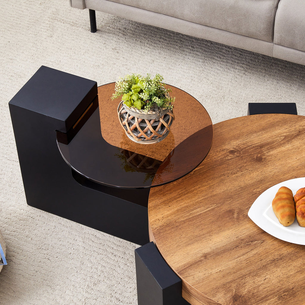 Modern Simple Double-Layer Round Coffee Table