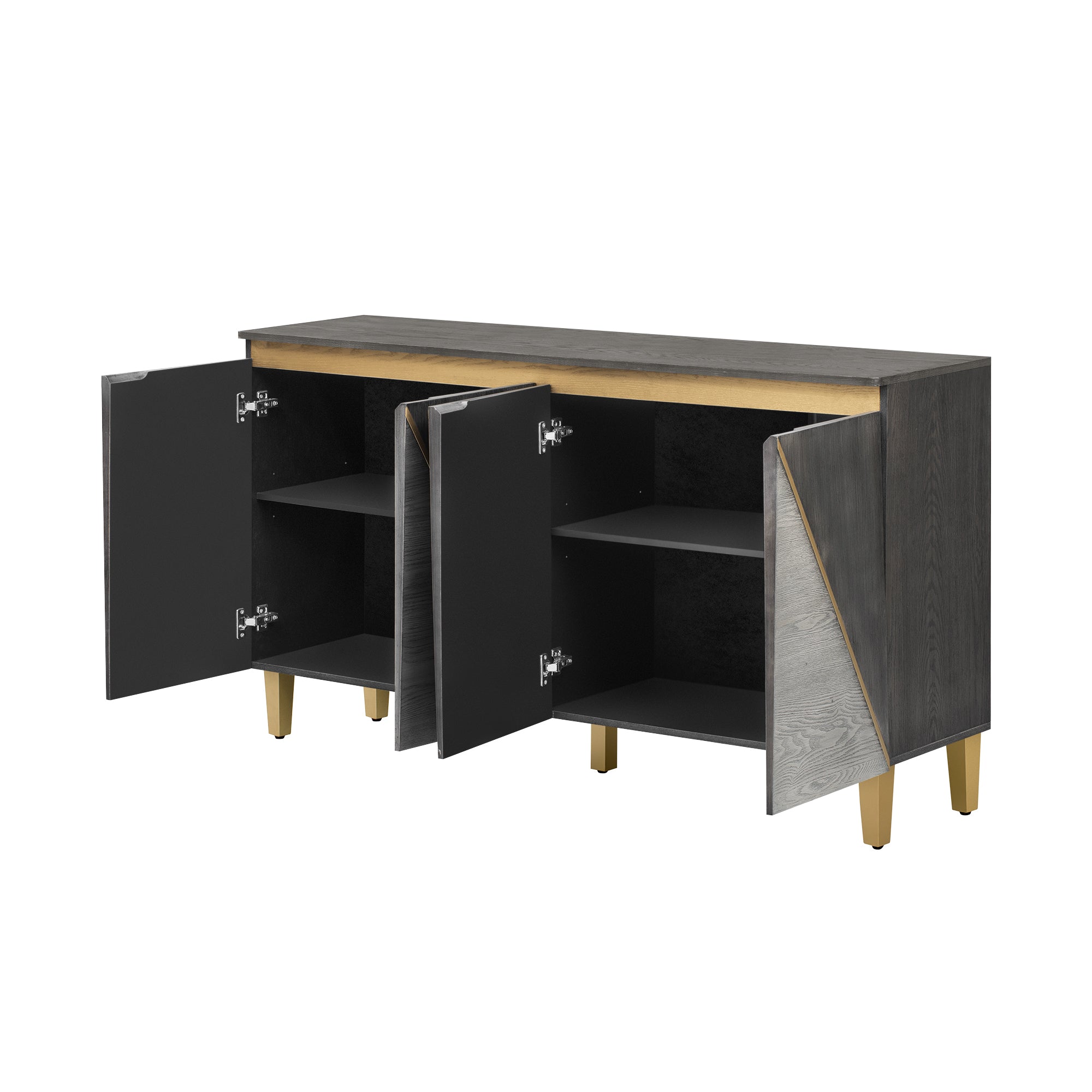 60' Retro Sideboard Cabinet with Adjustable Shelves