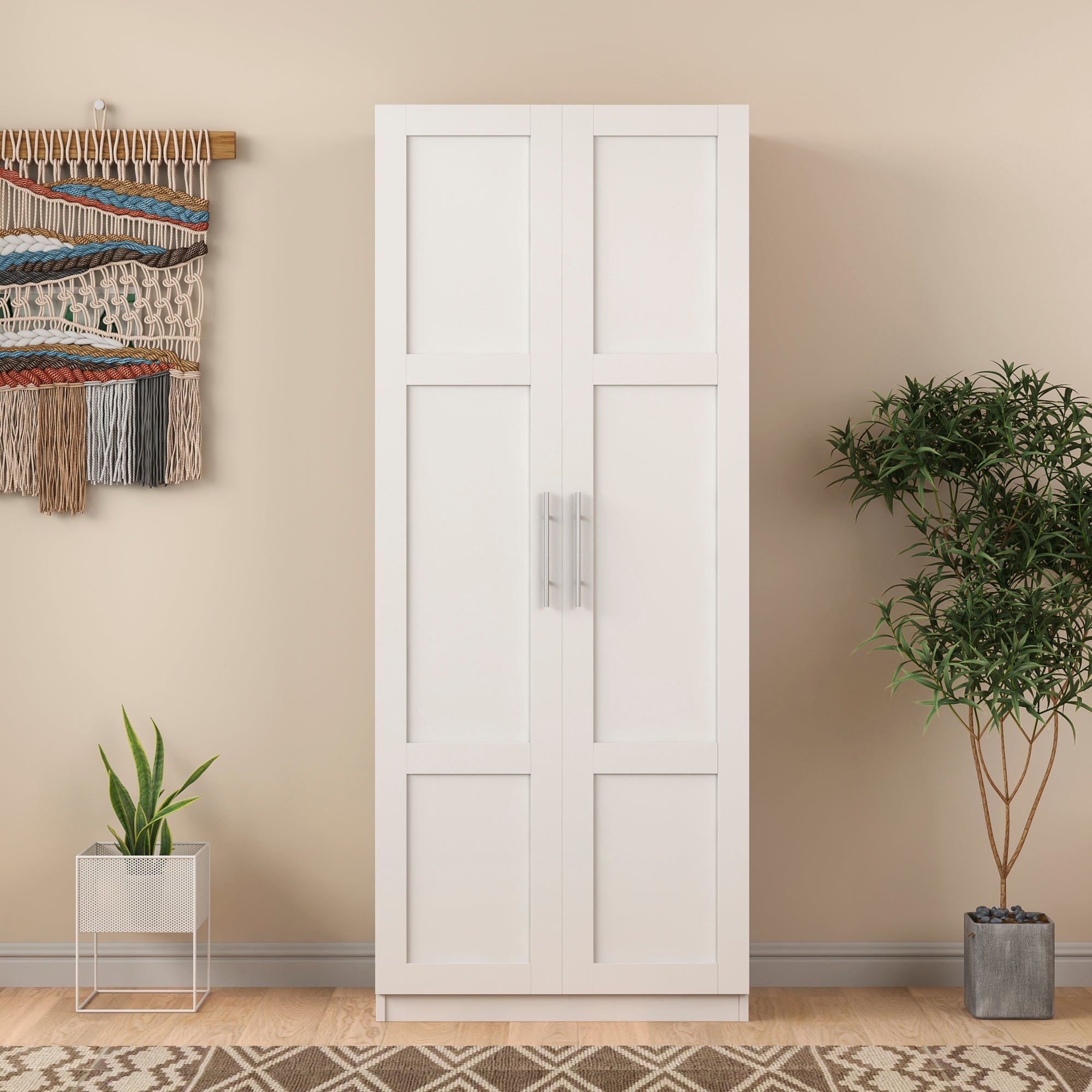 Kitchen Pantry Storage Cabinets with 2 Door and 3  Shelves