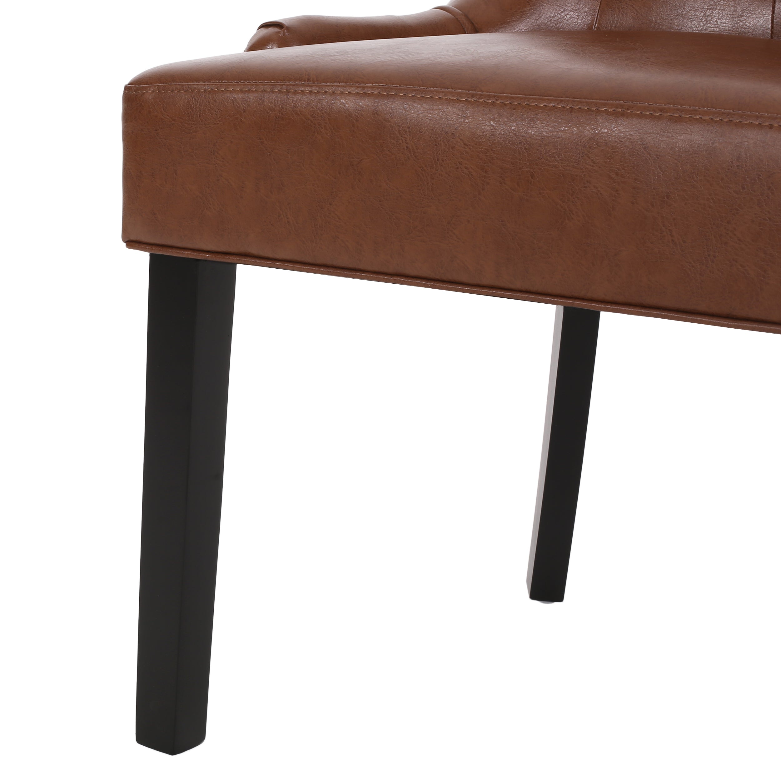 Contemporary  Light Brown PU Dining Chair (Set of 2)