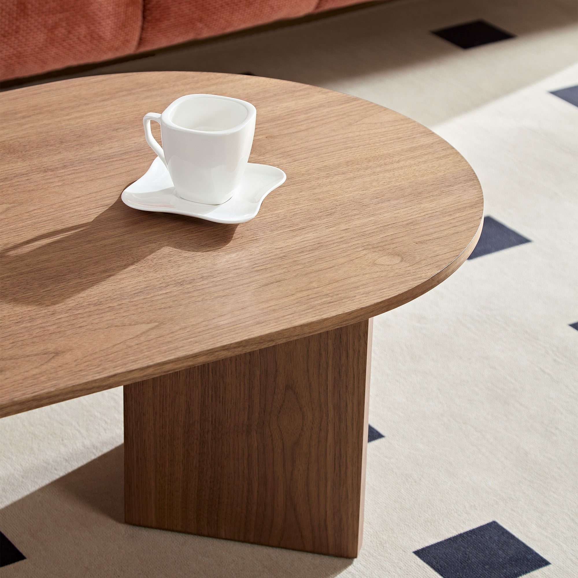 Length 39.37 Inch MDF Oval Coffee Table