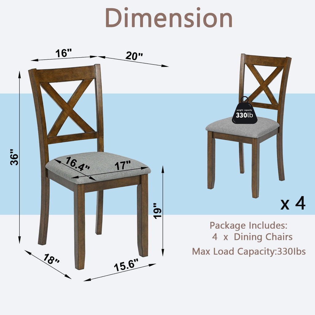 Kitchen Chair with Padded Seat (Set of 4)
