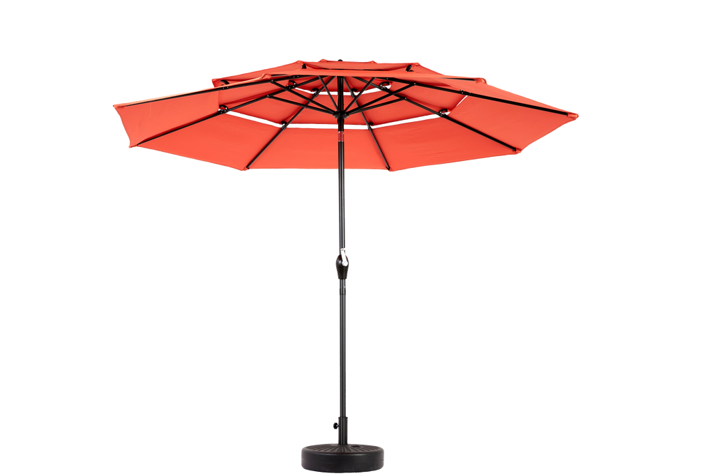 10ft 3-Tier Aluminium Patio Umbrella with Auto-Tilt (No Base)