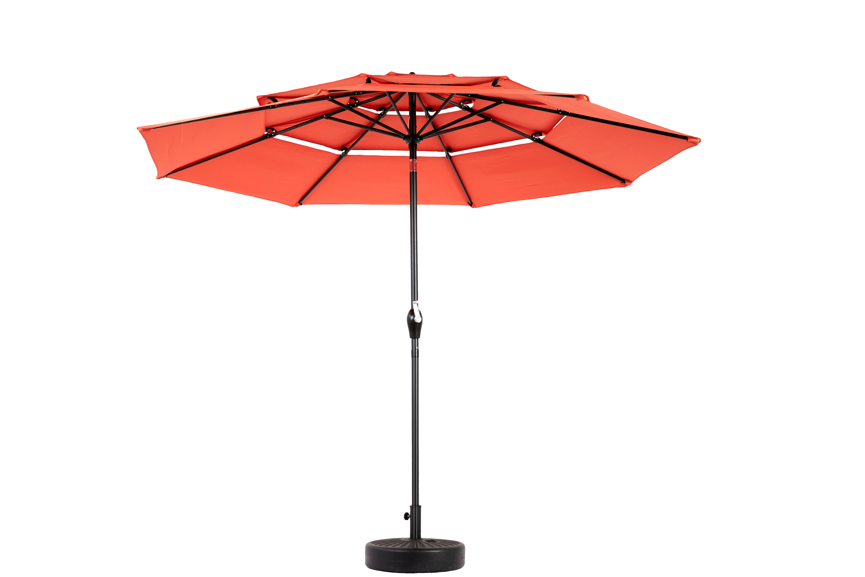 10ft 3-Tier Aluminium Patio Umbrella with Auto-Tilt (No Base)