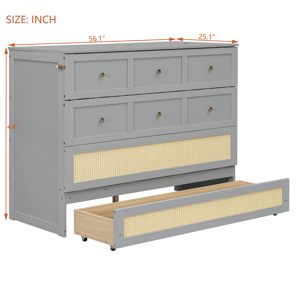 Full Size Murphy Bed with Large Drawers