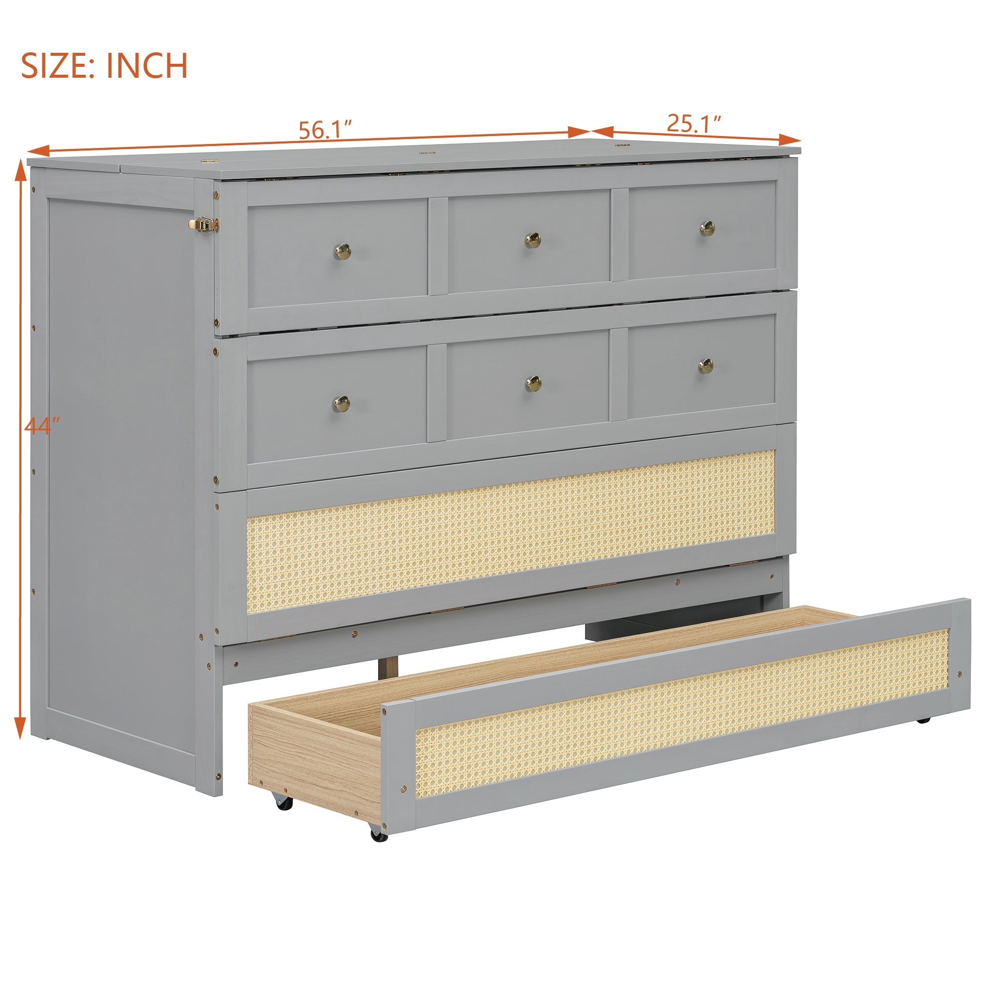 Full Size Murphy Bed with Large Drawers