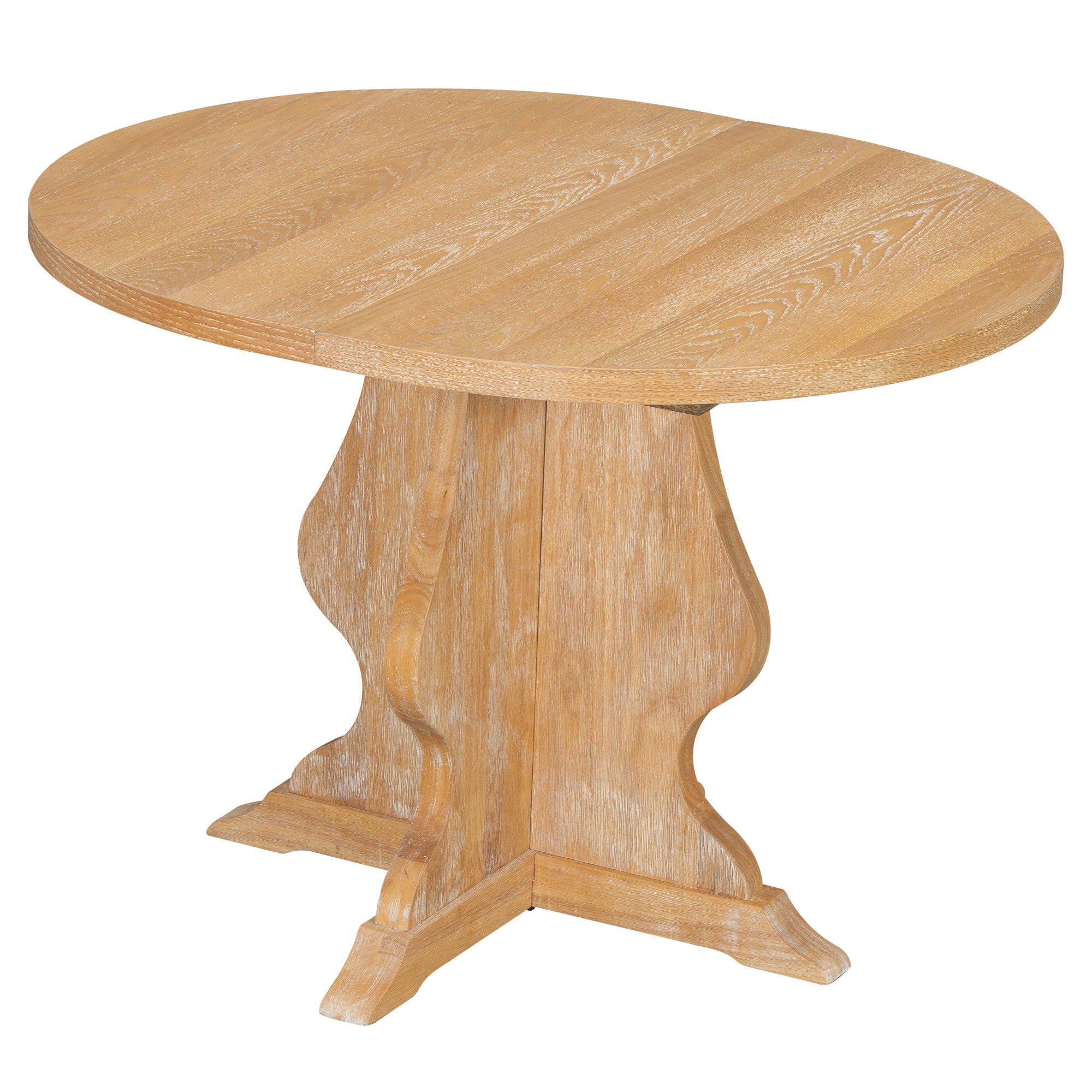 5-Piece Farmhouse Extendable Dining Table Set with 4 Upholstered Chairs