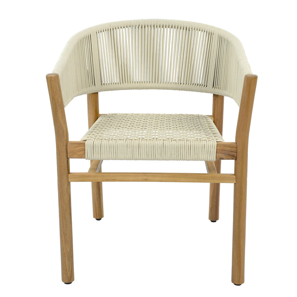 2-seat Woven Outdoor Chairs, Comfy Patio Seating with Elegant Teak Finish
