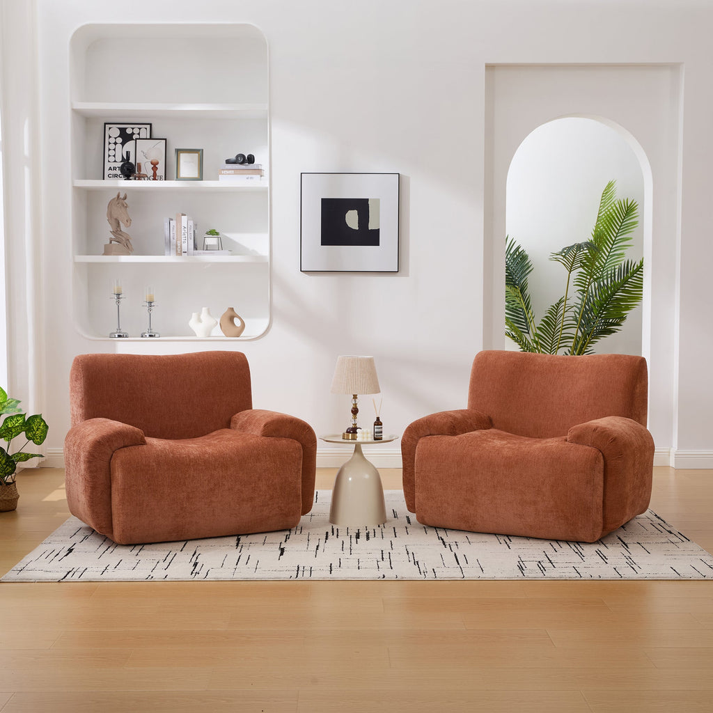 Modern Chenille Vertical Stripe Accent Chair