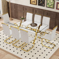 Elegant Transparent Tempered Glass Dining Set