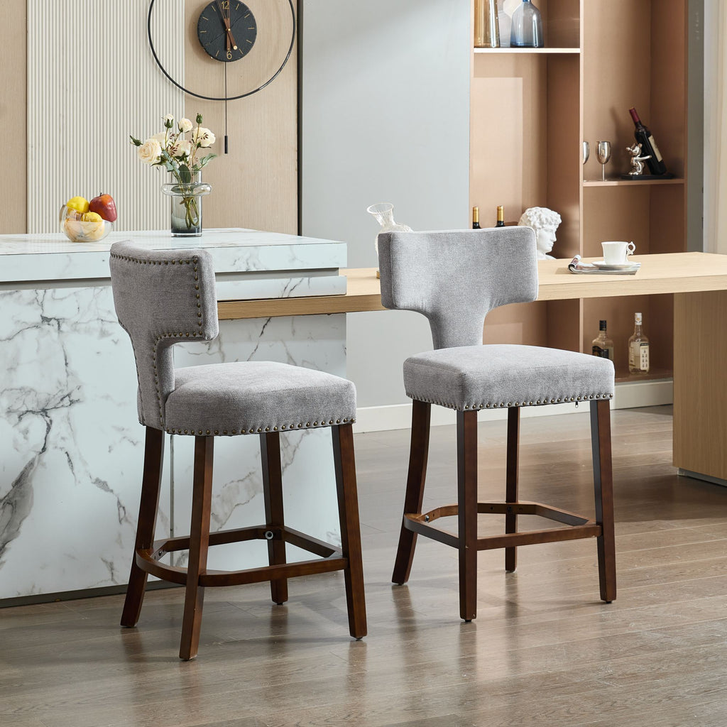 Mid Century Modern Counter Height Bar Stools (Set of 2)