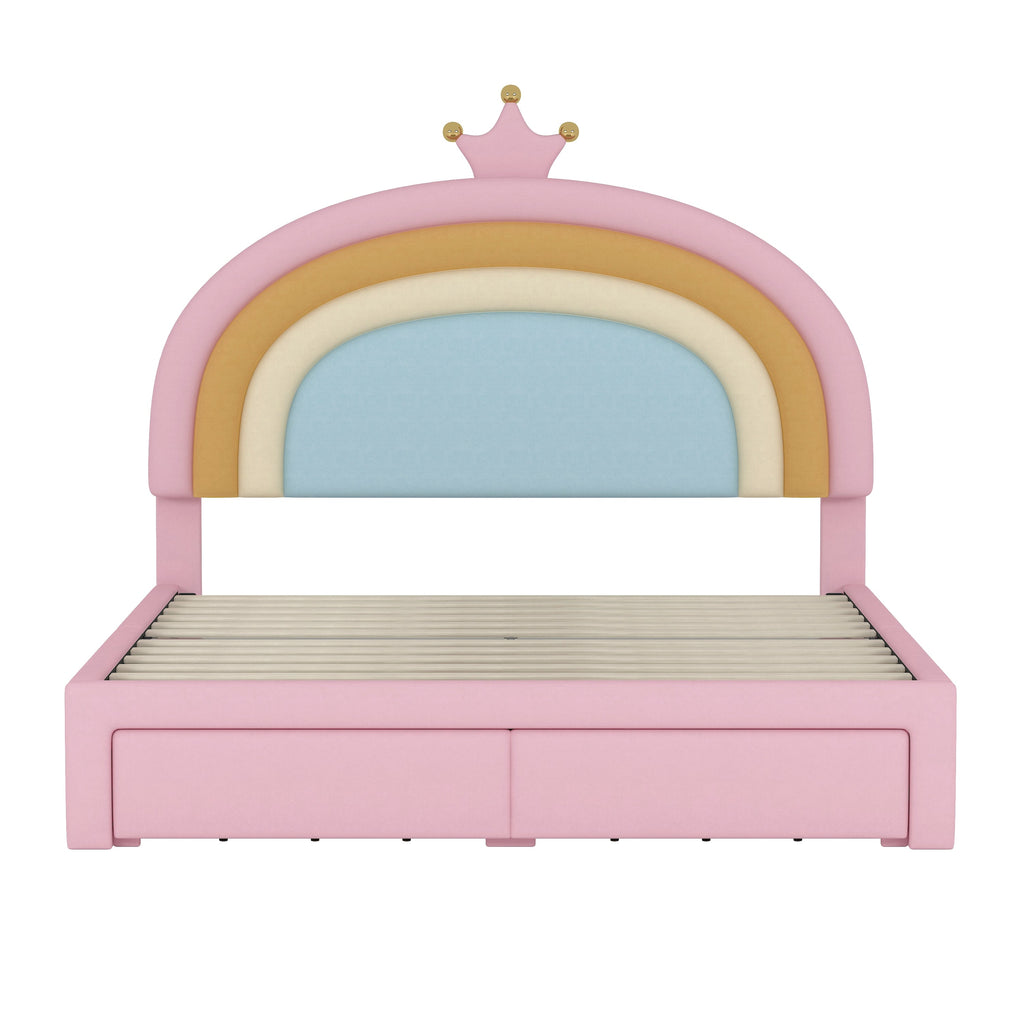 Twin/Full Size Rainbow Princess Platform Bed
