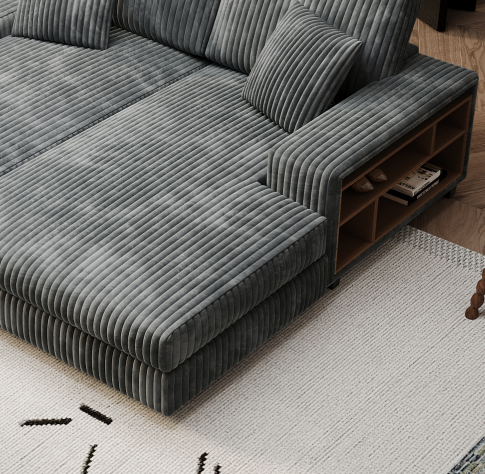 Convertible Sleeper Sectional Sofa with Storage