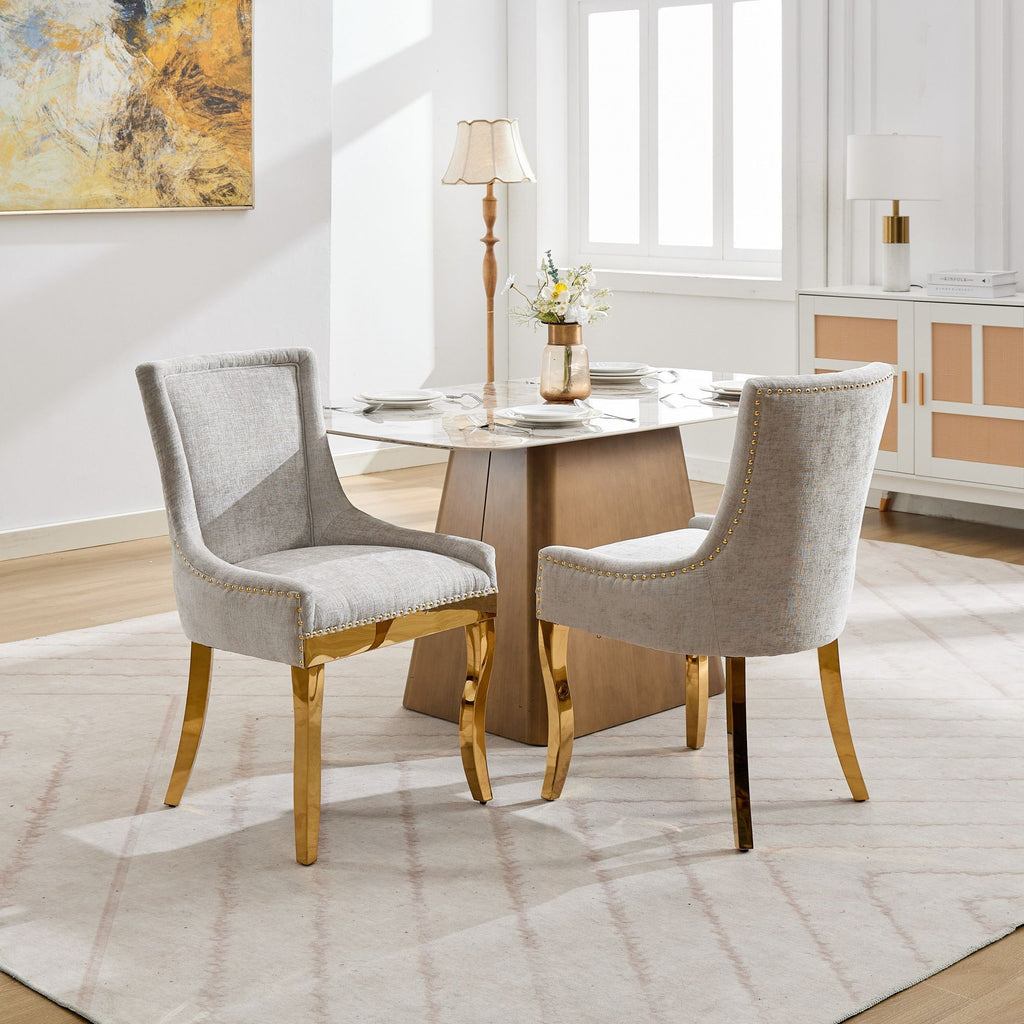 Modern Style Chenille Dining Chairs (Set of 2)