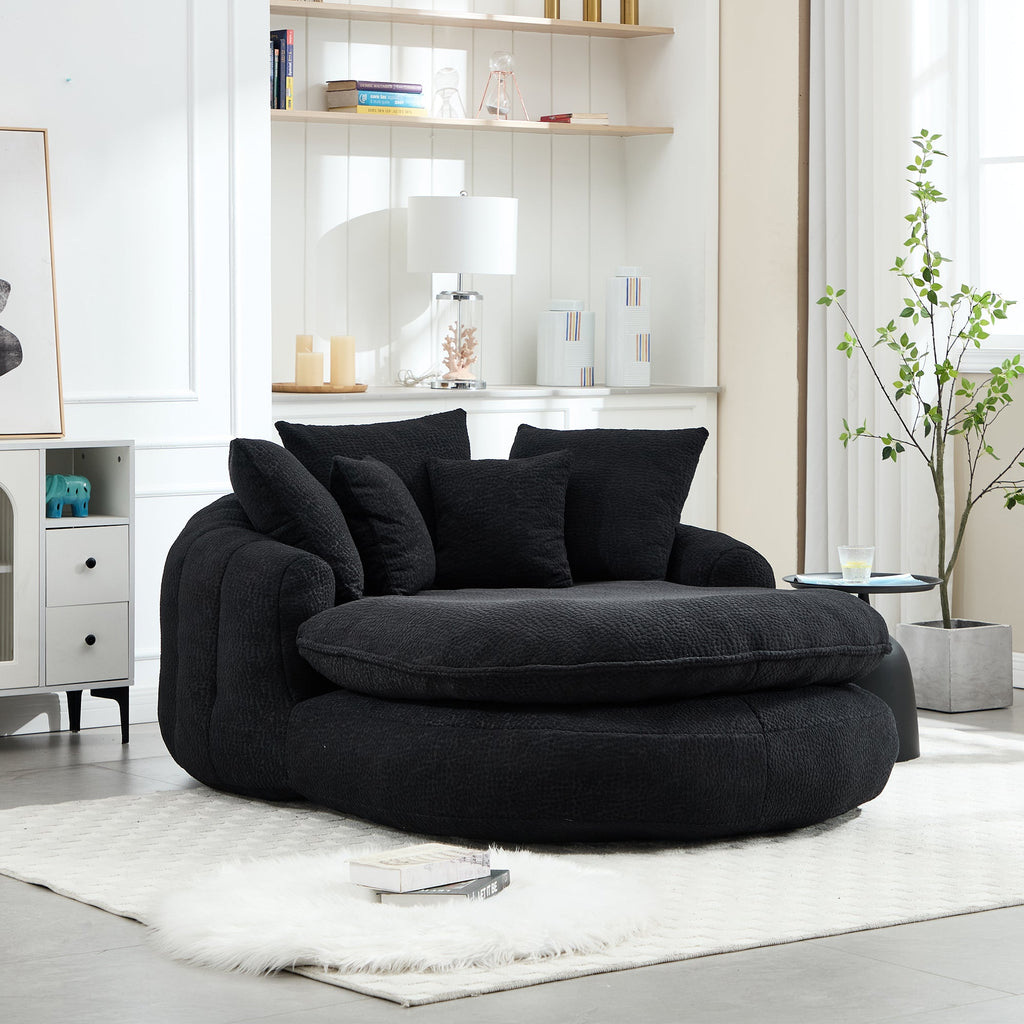 Oversized Oval Upholstered Bean Bag Sofa