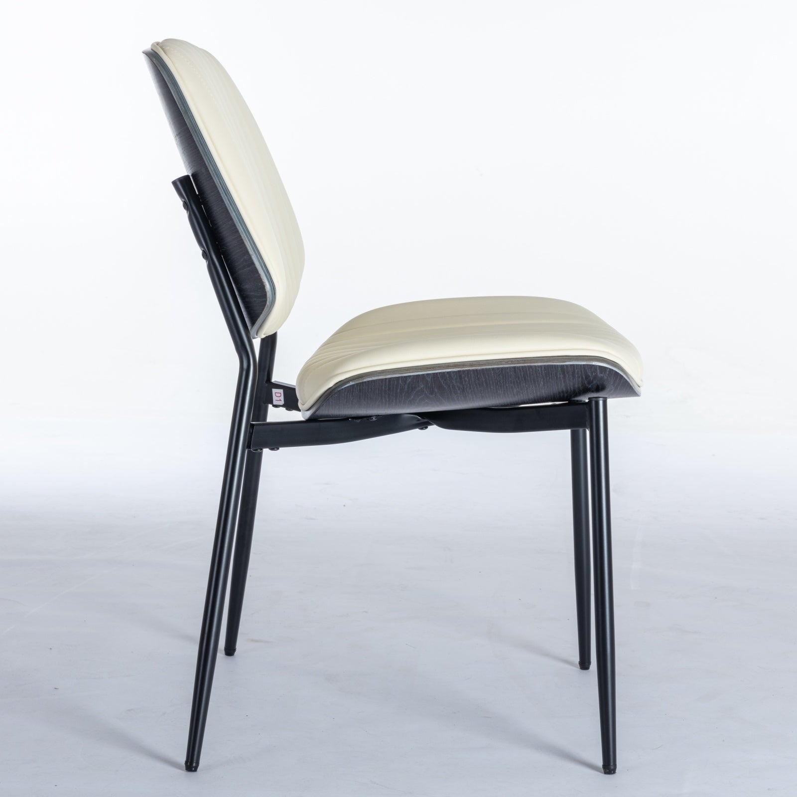 Mid Century Modern Retro Faux Leather Dining Chairs with Walnut Bentwood (Set of 2)