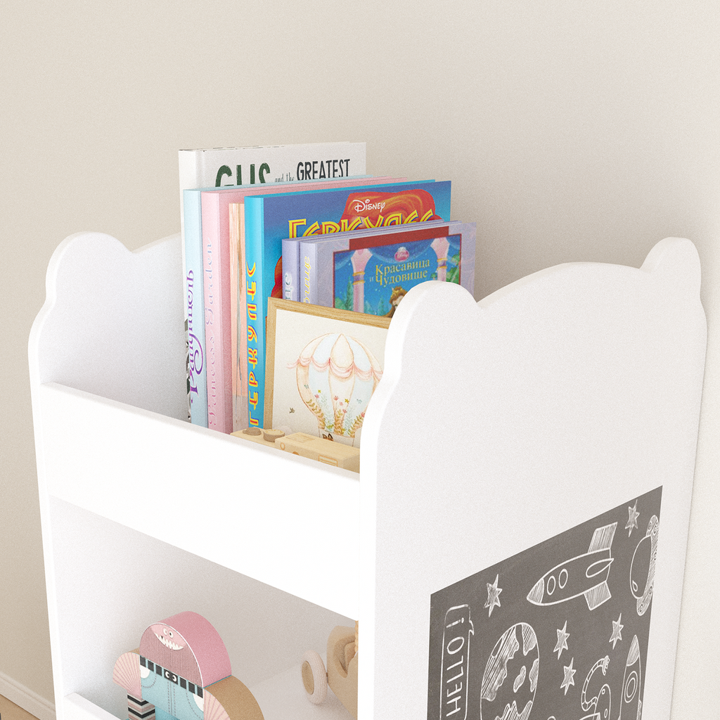 Kids Bookshelf with Chalkboard Side