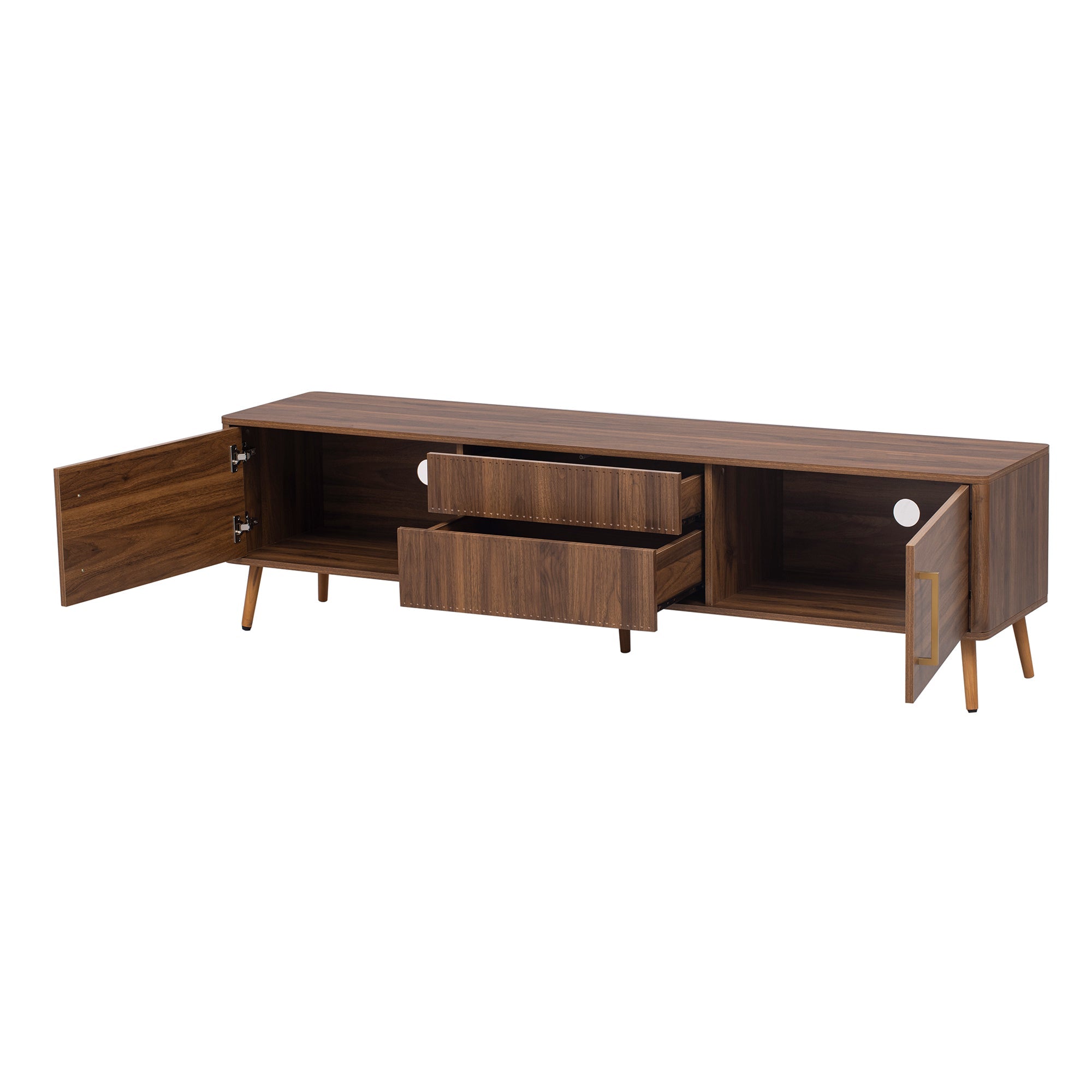 Mid Century TV Stand with 2 Drawers