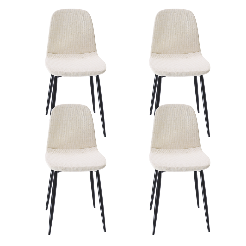 Modern Knit Fabric Dining Chairs with Iron Legs (Set of 4)
