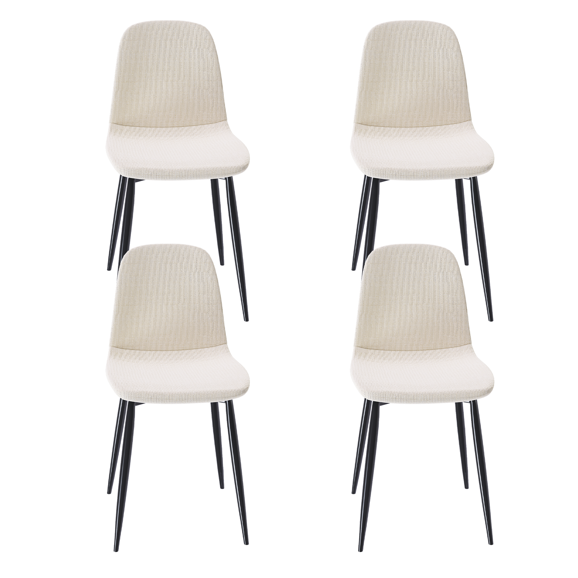 Modern Knit Fabric Dining Chairs with Iron Legs (Set of 4)