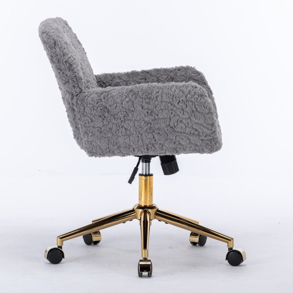 Violet Velve Home Office Chair with Golden Metal Base