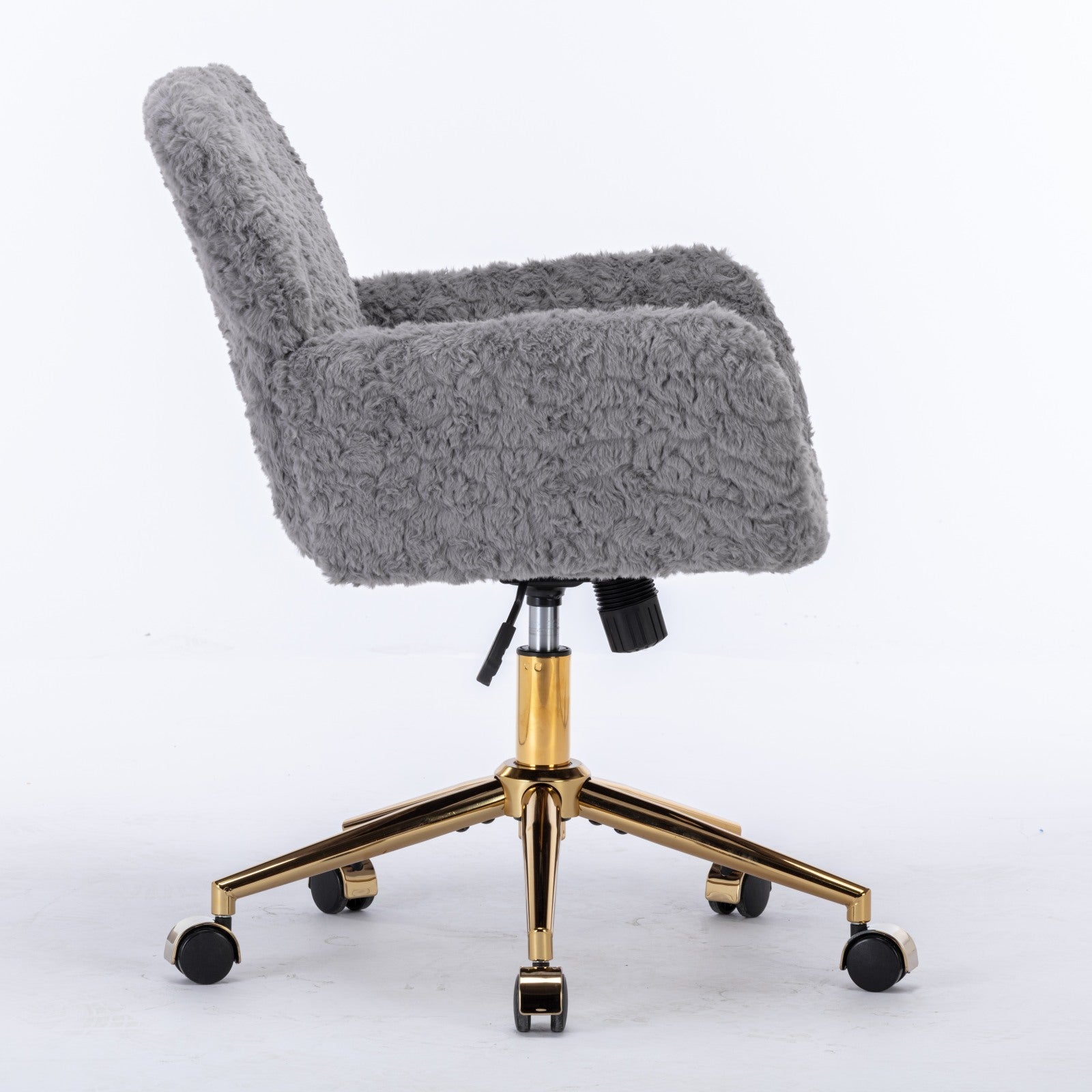 Violet Velve Home Office Chair with Golden Metal Base